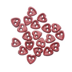 수제 미니 버튼 의류 DIY 가지 재료 버클 4 액세서리 바느질 금속 스타일 20 인형, 1개, Heart Red