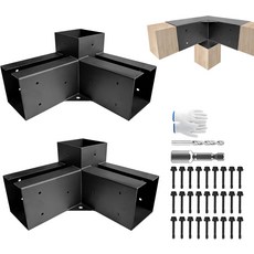 VoTwoofv Pergola 브래킷 키트 4x43-Way T자형 목재 작업용 실제: 3.5 x 야외 가제 파티오 Pergolas 통나무집 1팩..., 4"x4" - 2Pack, 3-Way Right
