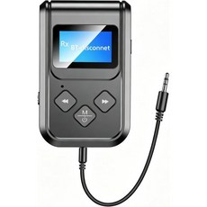 이 2in1 블루투스 송수신기 3.5mm AUX 어댑터 차량용 TV용 가정용 스테레오 무선 오디오 LCD 디스플레이 저지연 헤드폰용 플러그 앤 플레이 휴대용