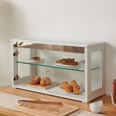 우드 쇼케이스 쿠키 빵 향수 소품 진열장 미니 장식장, 화이트, 우드 쇼케이스 B타입 600