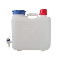 국내생산 수도꼭지물통 밸브형생수통 캠핑용 육각수물통 생수통 빨간뚜껑방향 수도꼭지 꼭지달린물통 효소통 매실통 꼭지물통 매실통 과실주통 농막용, 12L, 1개