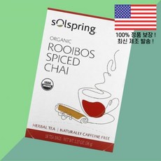 닥터 머콜라 솔로스프링 허브 티 루이보스 스파이시 차이 카페인 프리 티백 18개 1.27온스 36g Dr. Mercola Solospring Organic Herbal Tea, 1