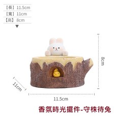 微景小舖 卡通動物造型香薰蠟燭 臥室香氛擺飾, 1個, 香氛時光擺件-守株待兔
