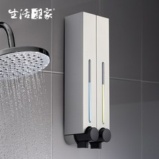 生活采家 壁掛給皂機, 1個, 500ml霧銀雙孔(含內管), 霧銀