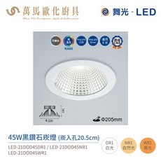 舞光 黑鑽石 崁燈 LED-21DOD 崁孔20.5cm 適用5米高環境 全電壓, 1個, 45W,5000K白光