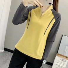 여성 속건 긴팔 티셔츠 캐주얼 여자 아웃도어 긴팔 티셔츠 패션 등산복 통기 긴팔 집업 티셔츠 CY