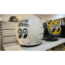 【肥佬嚴選】GALLOP 安全帽 MOONEYES 雙D扣 復古帽 月亮眼睛 JET 米白 黑 2色, 黑,L, 1個