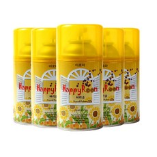 해피룸 옐로우 고농도 방향캔 280ml 후리지아향5개세트자동분사기 향캔 리필용 향캔, 5개, 후리지아
