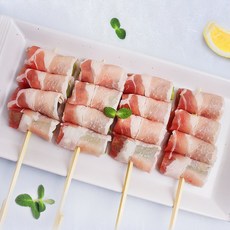 고우하 아스파라거스 삼겹살 말이꼬치 200g 아이들간식 캠핑꼬치 캠핑음식, 3개