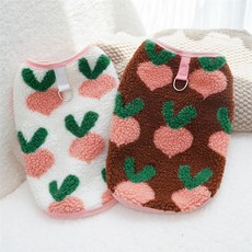 毛絨加厚背心 秋冬款衣服 可牽繩 衣服 服飾 貓咪衣服 狗狗衣服 馬甲 保暖衣 冬裝laiwc, 403C紫色花朵馬甲,L(胸圍45cm 4-6公斤), 1個