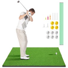 GAPINO 골프매트 대형 골프 연습용 인조잔디 스윙 매트 145x150cm 타석 매트 세트, 1개, 상세페이지 참조