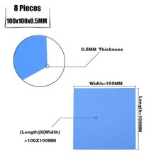 8PCS YOUNUON 00X 00X0.5 .5 2 2.5 3 4 5 파란색 흰색 녹색 조합 열 패드 냉각 전도성 실리콘, 8PCS-Blue, [00] 100X100X0.5MM