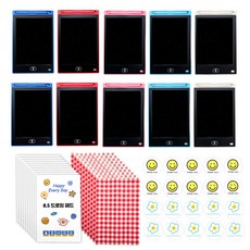 [미포리댁] 어린이집 생일 답례품 선물 유치원 구디백 유아 LCD 드로잉패드 장난감, 10개, 혼합색상 세트