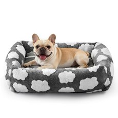 아마존평점4.5+ 미국출고 208149 JOEJOY XL 강아지 침대 대형 개 세탁 가능한 정형외과적 프리미엄 소프트 코듀로이 플리스 반려동물 침대 탈착식 지퍼 커버 미끄, Cozy Clouds Grey