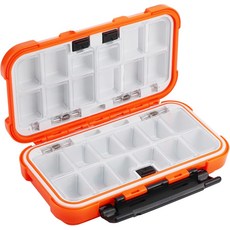 Hlotmeky 태클 박스 작은 카약 미니 방수 낚시 미끼 터미널 보관 고리 정리함, Orange, 1개
