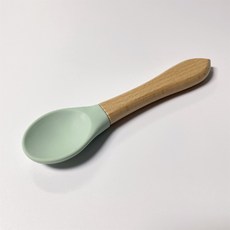 懶懶喵寵物罐頭勺 寶寶湯匙 寵物湯匙 寵物餵食勺 罐頭勺子 矽膠勺子 罐頭湯匙 木柄勺 矽膠勺 矽膠湯匙 餵食湯匙, 1個, 淺綠, 淺綠色