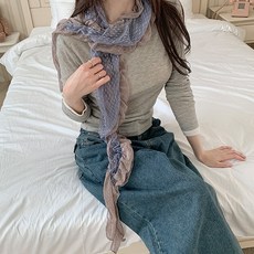 [수앤수]히마 시스루 도트 프릴 롱 머플러 스카프 (26M005)