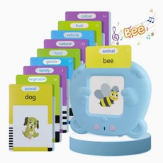 최다 단어 보유 영어 중국어 말하는 단어카드 조기언어노출 아이 선물 추천, 파란색(영어만지원)