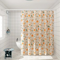 달콤 복숭아 맞춤 패브릭 화장실커튼 샤워커튼 욕실커텐, 1개, V. 싱글커튼 벽폭 90110에 커튼폭 12높이 18m