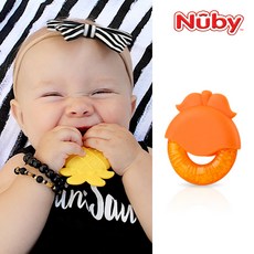 누비 아이스겔 과일 치발기_귤, 색상선택:귤, 1개