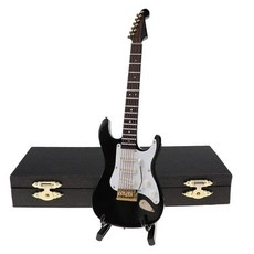 미니 일렉트릭 기타 나무 모델 악기 장식 선물 침실 거실 1024, black, 24cm, 1개