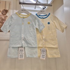 아가방 부평점 #2026 신상여름내의 #스트라이프패턴에 편한 7부내의 #90 사이즈 부터는 어깨에 단추 #루디S/T 7부내의 01T357608MI