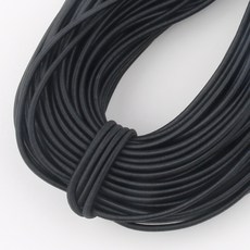 Joeunmall 둥근고무줄 3mm X 20M 스트링고무줄 면 천고무줄 고무밴드, 블랙, 1개