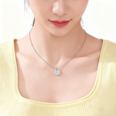 RoseAria 여성 마이크로 지르콘 기하학적 원형 목걸이