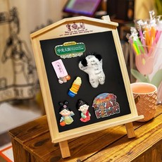 迷你木質留言板 可愛磁鐵記事板 辦公室桌面裝飾, 木材