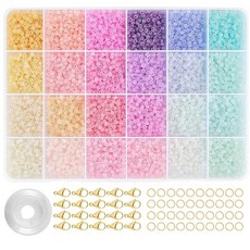 (코어무역) DIY 비즈 공예 재료 목걸이 팔찌 반지 만들기 구슬 3mm 세트, 1개, 파스텔세트 (24색혼합)