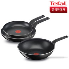 테팔 심플리클린 3종(후라이팬24cm+30cm+웍28cm), 블랙 + 레드, 프라이팬 24cm + 30cm + 웍 28cm