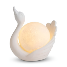 팹큐브 백조달 무드등 수면등 인테리어 조명 침실 수유등, 화이트 12cm