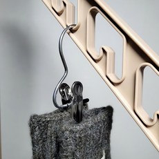 바지걸이 양말 넥타이 옷걸이 소품 1구 옷핀 스카프 액세서리 의류 케이스 걸이 선반, 그레이, 1개