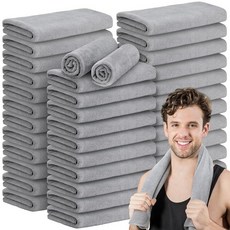 SmoothNovelty극세사체육관타월36개40.6x71.1cm16x28인치표백방지타월흡수력있고부드러운땀타월빠른건조경량타월핸드살롱목욕스파호텔수영장홈헤어케어라이트퍼플123937, 라이트 그레이