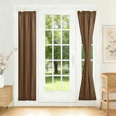 JIUZHEN 유리창용 프렌치 프론트 도어 커튼 사이드라이트/출입구용 로드 포켓 프라이버시 너비 30.5cm(12인치) x 길이 182.9cm(72인치) 패널 1개 탠 1