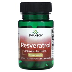 Swanson Resveratrol 5 mg 60 Capsules, 60회분, 1개