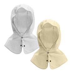 스컬독 1+1 자외선차단 후드형 햇빛가리개 메쉬 안면 마스크 페이스 커버 뒷목가리개 선가드, 후드형 햇빛가리개 화이트+베이지