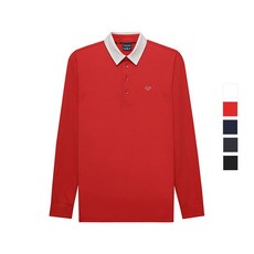 맥케이슨 남성 SS 카라 배색 솔리드 긴팔 티셔츠 MAM1TL502