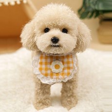 푸들 인형 애착 선물 생일 강아지 동물인형, 27CM, 스탠딩 애프리콧 - 오렌지 플레이드 넥, 1개