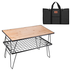 Campingmoon 柯曼 T-230 自由組合摺疊網架桌 置物架 多功能可堆疊, 1個, 2桌1板1包