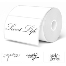 FLYQGGO 5.1x2.5cm(2x1인치) 열 라벨 화이트 Zebra/Rollo/Munbyn 열 프린터와 호환되는 직접 열 배송 라벨 소형 바코드 주소 라벨 300개, FLYQGGO 5.1x2.5cm(2x1인치) 열 라벨,