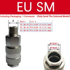 EU 공압 피팅 Rapidities 호스 커넥터 커플 링 압축기 액세서리 퀵 릴리스 European Raccord Pneumatique, 03 30, 01 EU SM