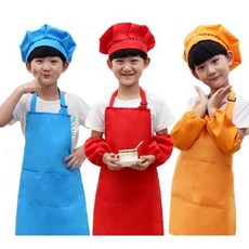 키즈 남아 여아 김치 만들기 요리 미술 체험학습 앞치마 모자 팔토시 풀세트, 옐로우
