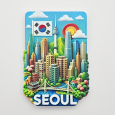 한국민예사 한국 서울 관광 라면 초코파이 호작도 마블 냉장고 자석 마그넷 외국인 선물 기념품 korean souvenir ref magnet, 01 서울