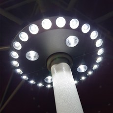 엉클트리 100% 통원목 야외 테이블 (강력 2중접합 구조), LED 파라솔 램프
