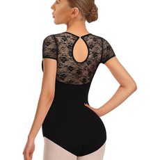 발레복 체조 댄쇼 레오타드 성인 여성 반소매 유니폼