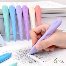 휴보그 펜슬형 TPR 고무 지우개, 6개, 파스텔색상