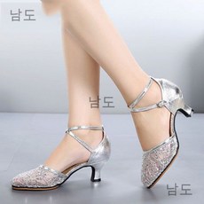 댄스 슈즈 성인 라틴 댄스 슈즈 재즈 댄스 슈즈 하이힐 소셜 댄스 슈즈, 230, 실버 3CM