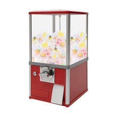 캔디 검볼 자판기 디스펜서 비즈니스용 캡슐 기계 장난감캡슐 25센트 동전 전용 양쪽에 2개 동전이 필요한 머신 노란색, 빨강