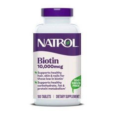 나트롤 비오틴 10000 mcg 100 태블릿 바이오틴 영양제, 1개, 100
